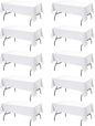 10-Pack White Tablecloths for Rectangle Tables, 54 x 108 Inches, Stain-Resistant Polyester Fabric for 6 Foot Tables - Washable Table Covers for Weddings, Banquets, Birthday Parties, Events