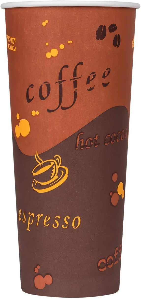 Karat 24 oz Paper Hot Coffee Cups Disposable, Leak-Resistant Double Poly-Lined by Karat