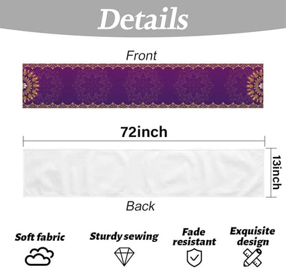 Linen Diwali Table Runner, Diwali Table Cloth Indian Table Decorations | Long - Image 6