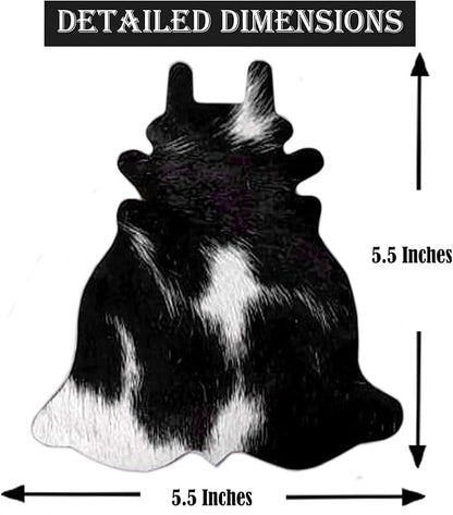 Cowhide Coaster Set of 6 pcs Natural Cowhide Drink Coasters Hair On Cow Shape - Image 3