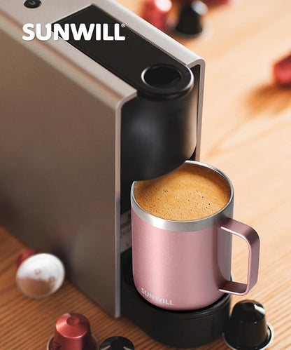 SUNWILL Travel Coffee Mug with Lid, Insulated Tumbler with Handle, 14 oz - Image 6