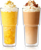 INSETLAN 20oz Double Wall Glass Cups Set of 2 – Borosilicate Glass Tumblers by INSETLAN