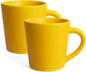 4.2 oz Espresso Cups Set of 2, Ceramic Yellow Coffee Mugs Demitasse Cups | by YINUOWEI