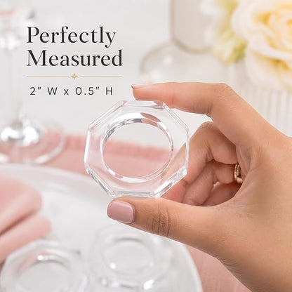 ALPHA Living HOME Acrylic Napkin Rings Set of 12 - Image 4