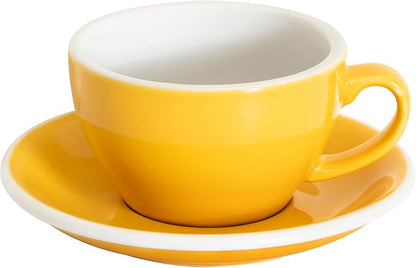 Loveramics Cappuccino Cup with Saucer, 8 oz Ceramic Coffee cup with Round Bottom by LoveramicsUSA
