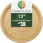 Charity Leaf Disposable Palm Leaf 13" Deep Round Trays (25 pieces) Bamboo Like Serving Platters, Disposable Boards, Eco-Friendly Dinnerware For Weddings, Catering, Events