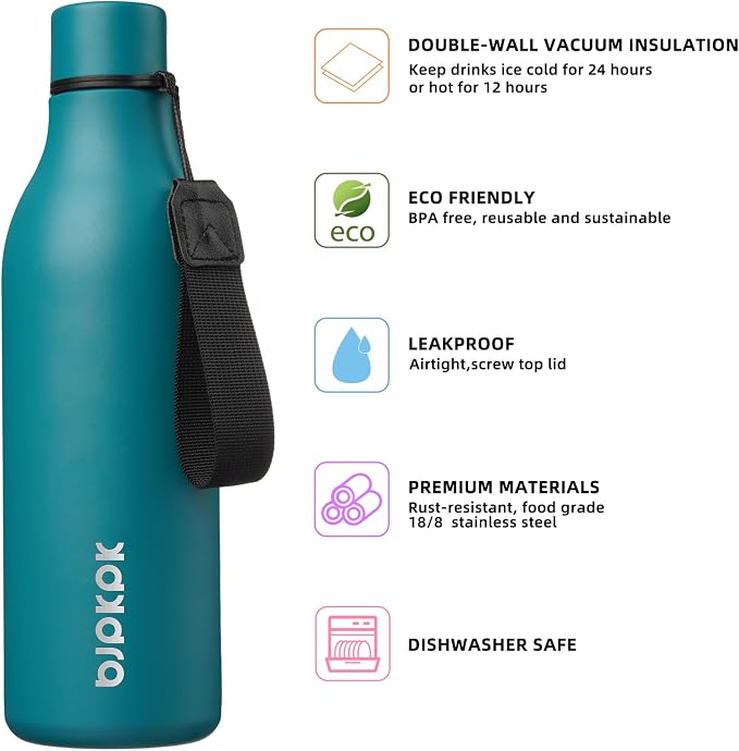 BJPKPK 25oz Insulated Water Bottle, Stainless Steel Bottle - Image 2
