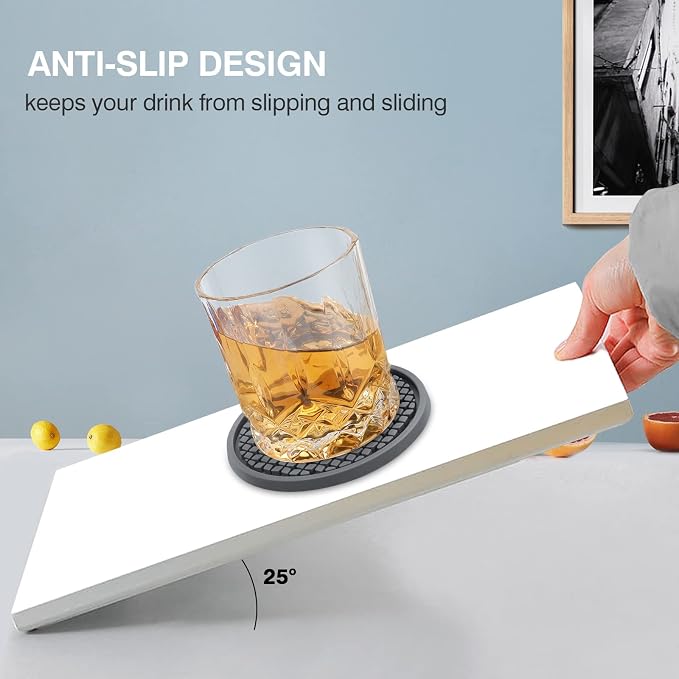 3 Pack Silicone Coasters for Drinks, Thickened Coaster - Image 4