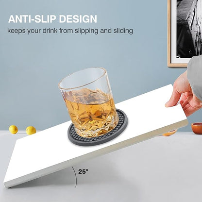 3 Pack Silicone Coasters for Drinks, Thickened Coaster - Image 4