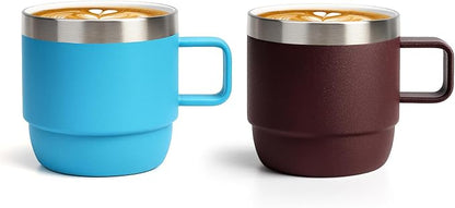 Zenbo 6 oz Espresso Mug with Handle, Ceramic-Lined 18/8 Stainless Steel | by Zenbo