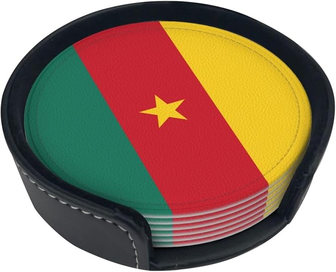 Cameroonian Flag Coasters for Drinks by Unknown