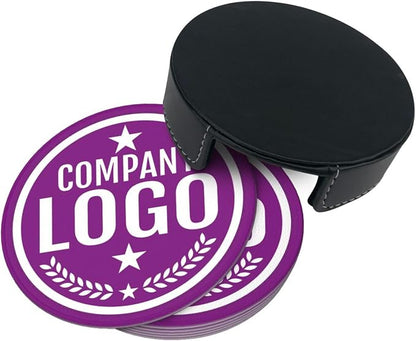 Custom Leather Coasters with Logo - Image 4