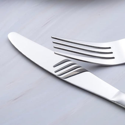 60-Piece Silverware Set for 12, GoGeiLi Stainless Steel Flatware Cutlery Set for 12, include Fork, Knife and Spoon Set, Mirror Finished
