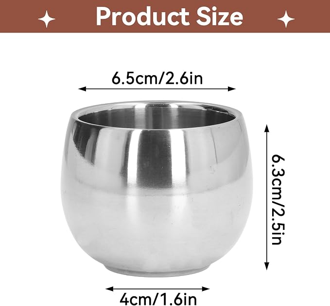 4Pcs Stainless Steel Coffee Cup, Camping Cup Coffee Mugs Tea Cups Double Walled - Image 3