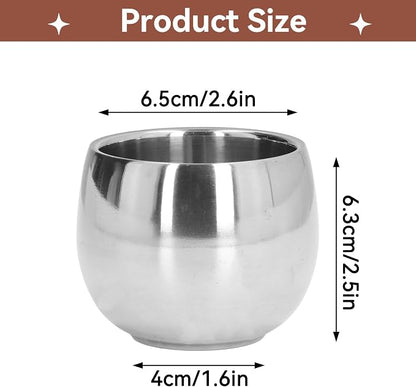 4Pcs Stainless Steel Coffee Cup, Camping Cup Coffee Mugs Tea Cups Double Walled - Image 3