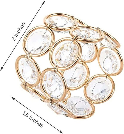 Efavormart 4PCS Bling Glass Crystal Gem Napkin Rings - Image 2