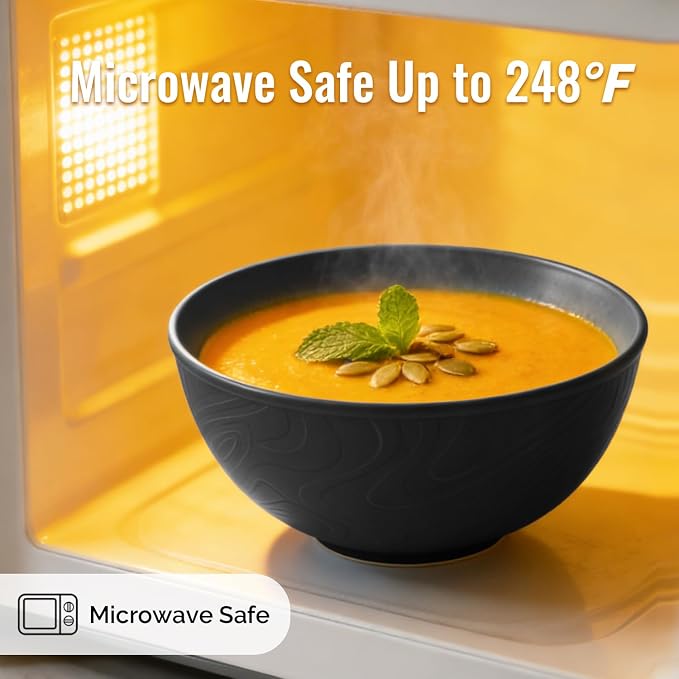 Ramen Bowls Sets of 8, Unbreakable & Thick Wheat Straw Bowls 40 OZ, - Image 4