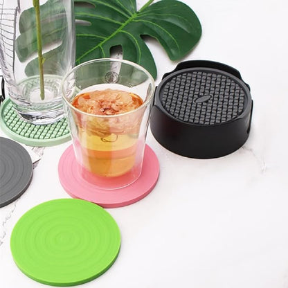 IYYI Silicone Drink Coasters Set of 6 in Holder, Cup Coaster - Image 7