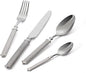 16-Piece Premium Silverware Set, Roman Rope-Pattern Flatware Crafted in 18/10 Stainless Steel, Elegant Silver Cutlery Set Service for 4, Heavy Duty Tableware with Mirror Polish, Dishwasher Safe