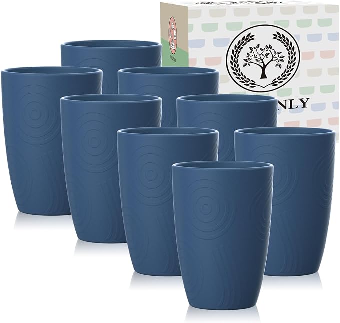 Unbreakable Plastic Drinking Glasses Alternative, Reusable Water Tumblers Set by HOMIENLY