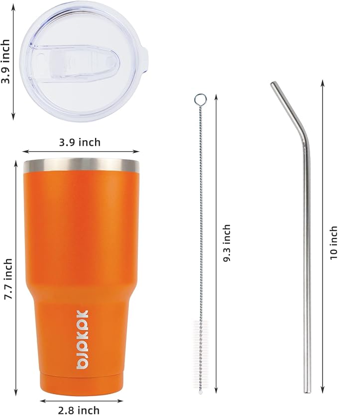 BJPKPK 30 oz Tumbler with Lid and Straw, Insulated Stainless Steel Cup | Double - Image 3