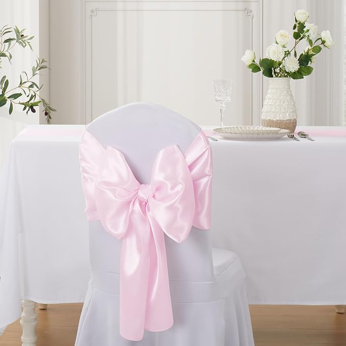 Light Pink Satin Table Runner, 12x108 Inches, 4 Pack | Premium Satin, Smooth - Image 4
