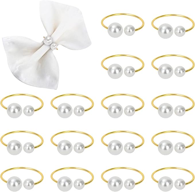 KPOSIYA Pearl Napkin Rings by KPOSIYA
