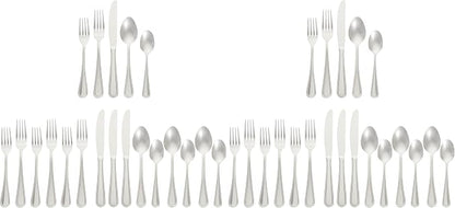 Amazon Basics Silverware Set, Stainless Steel Flatware, Dishwasher Safe by AmazonBasics