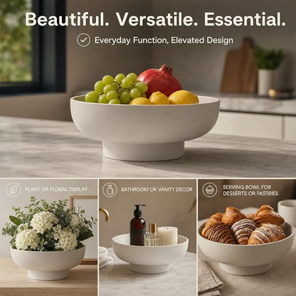 12" Concrete Fruit bowl for Kitchen Counter, Coffee Table Decor, Decorative Key - Image 7