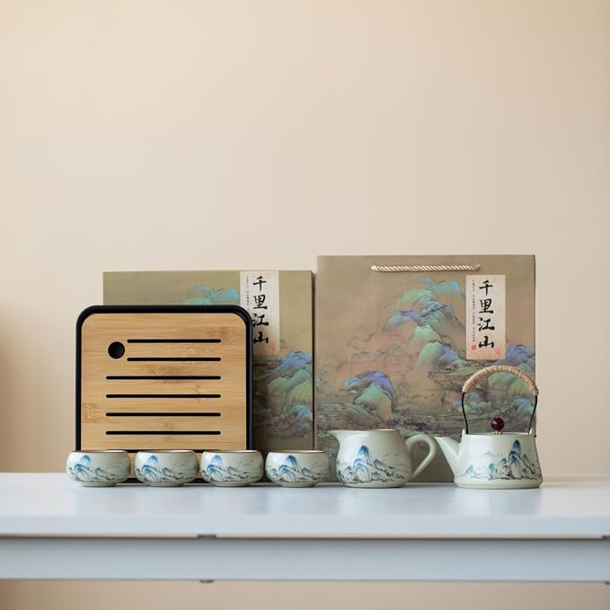 Chinese Gongfu Tea Set, 7-Piece Ceramic Set - Image 3