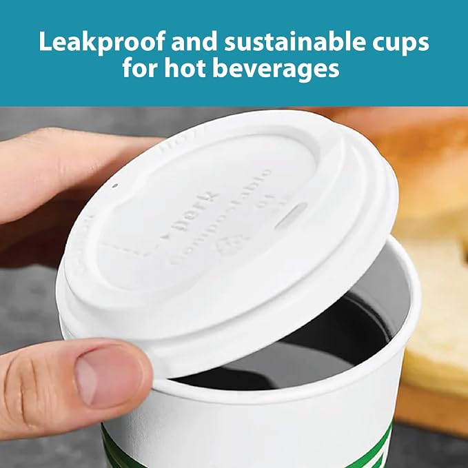 Perk Eco 12 Oz Compostable Paper Hot Cups - Image 9