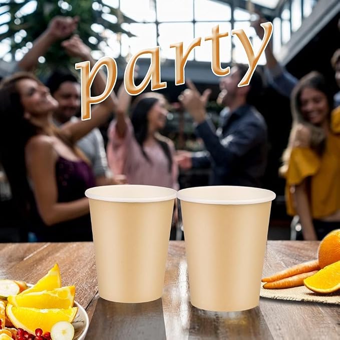 25 Pack 8 oz Paper Cups, Khaki Paper Coffee Cups, Beverage Cups | Disposable - Image 6