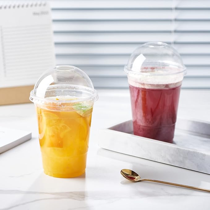Plastic Cups With Dome Straw Slot Lids PET Crystal Clear Disposable Togo Cup - Image 5