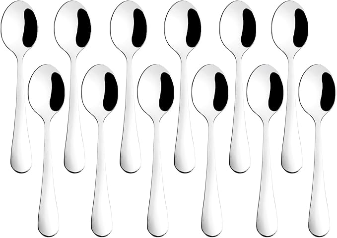 Hiware 12-Piece Demitasse Espresso Spoons, 4 Inches Stainless Steel Mini Coffee by HIWARE