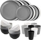 Supernal 32pcs Wheat Straw Dinnerware Sets,Plates and Bowls Sets,Reusable Plastic Plate,Microwave Dishwasher Safe,Plastic Dinnerware Set,Four Color Set 16pcs Plates,8pcs Bowls,8pcs Cups