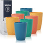 Wrova Wheat Straw Cups Set of 8, 12oz Kids Cups Unbreakable Drinking Cups by WROVA