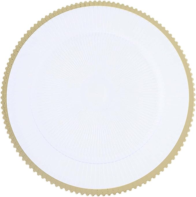 Efavormart 6 Pack | 13" Round Starburst Pattern Clear Plastic Charger Plates - Image 7