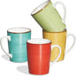 ONEMORE 16 oz Coffee Mugs Set of 4 Large Ceramic Coffee Cups Colorful Mugs Set with Handles for Latte, Hot Cocoa, Tea - Housewarming Gift - Assorted Colors