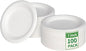 Aricsen 100 Pack 7 Inch Compostable Disposable Round Paper Plates, Natural White Biodegradable Sugarcane Bagasse PFAS-Free Eco-Friendly Dinner Plates for Party Wedding Picnic BBQ (100, 7 INCH)