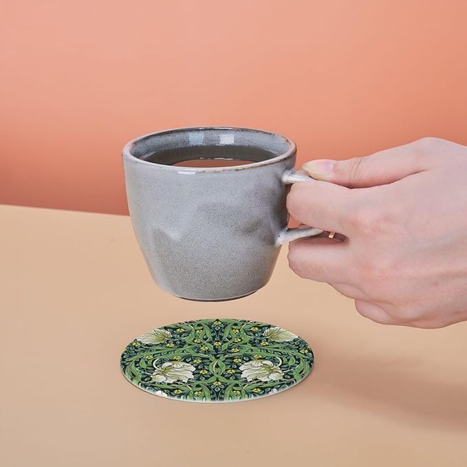 Vintage Floral Art Leather Drinks Coasters - Image 6