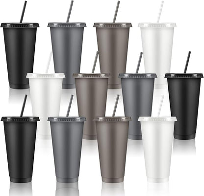 Skylety 12 Pcs Grey Plastic Cups by Skylety