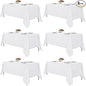 Fitable White Rectangle Tablecloths for 6 Foot Tables, 6 Pack - 70 x 108 Inches - Stain Resistant and Washable Table Clothes, Polyester Fabric Table Covers for Wedding, Party, Banquet, Buffect