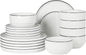 Gibson Home Rothernberg Plates and Bowls 18 Piece Porcelain White Dinnerware by GibsonHomewares