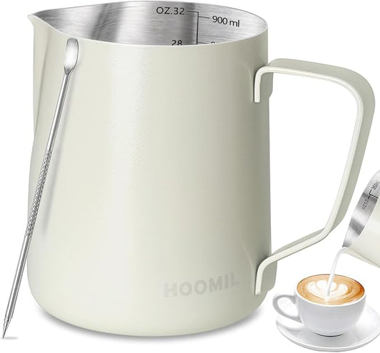 HOOMIL Milk Frothing Pitcher, 12oz/20oz/32oz 304 Stainless Steel | Steaming by HOOMIL