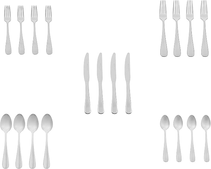 Amazon Basics Silverware Set, Stainless Steel Flatware, Dishwasher Safe - Image 5