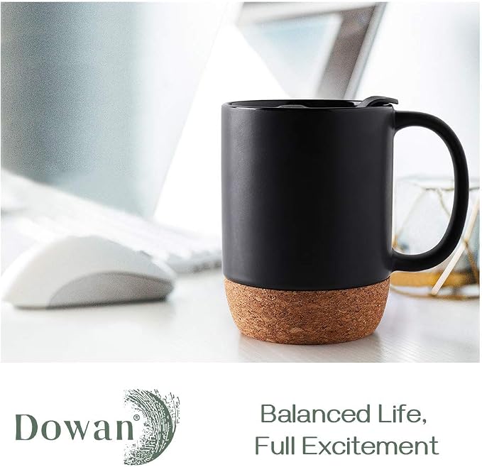 DOWAN Coffee Mugs, 15 oz Mug Set of 2, Large Ceramic Coffee Mug - Image 2
