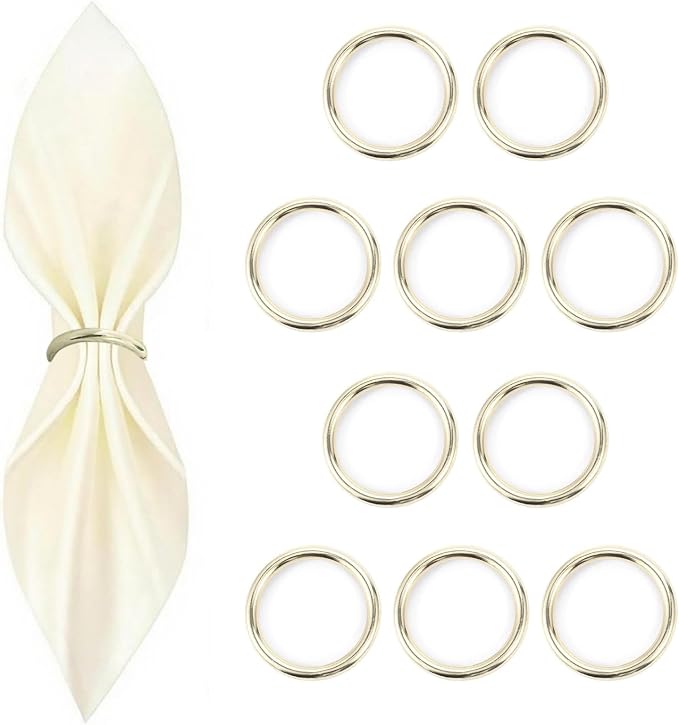10 Pcs Silver Napkin Rings by Unknown