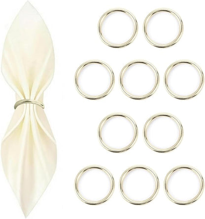 10 Pcs Silver Napkin Rings by Unknown