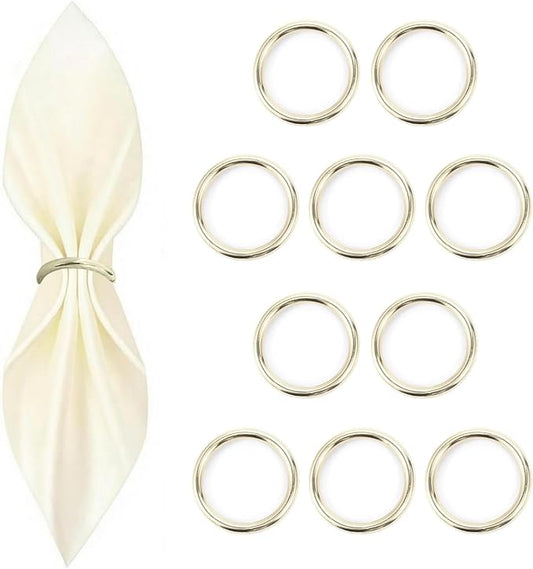 10 Pcs Silver Napkin Rings by Unknown