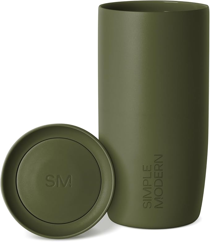 Simple Modern Insulated Travel Coffee Mug 360° Lid | 16oz | Green | Voyager by Unknown